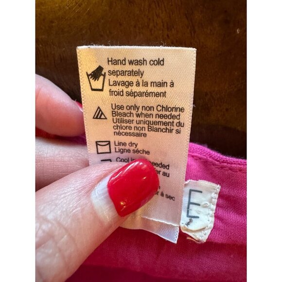 L* Space Dress Women Small Pink Linen Blend Square Neck Marina Button Front Mini - Picture 9 of 9